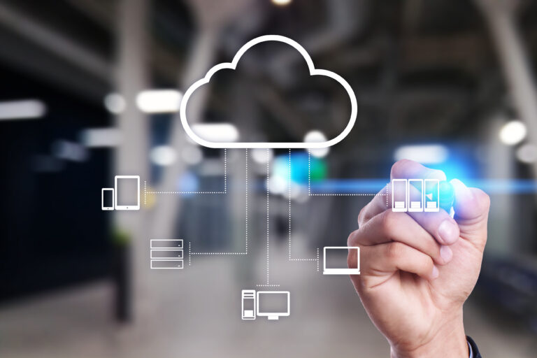 Cloud technology. Data storage. Networking and internet service concept Graphic